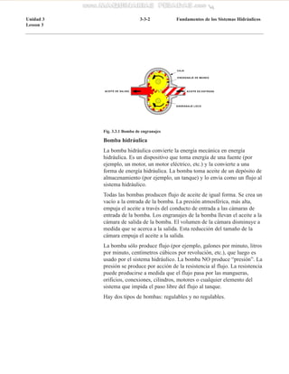 Bomba hidráulica
La bomba hidráulica convierte la energía mecánica en energía
hidráulica. Es un dispositivo que toma energ...