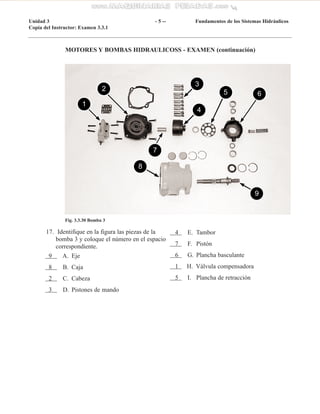 MOTORES Y BOMBAS HIDRAULICOSS - EXAMEN (continuación)
Unidad 3 - 5 -- Fundamentos de los Sistemas Hidráulicos
Copia del In...