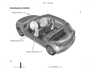 Jaune Noir Noir texte
0.6
PTB_UD58986_1
Sécurité à bord (X52 Ph2 Amérique - Renault)
PTB_NU_1298-7_X52PH2_Renault_0
SEGURANÇA A BORDO
Airbags frontais ➥ 1.18
Airbags laterais ➥ 1.24
Cintos de segurança ➥ 1.13
 