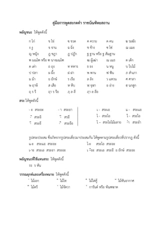 คู่มือการพูดสะกดคำ ราชบัณฑิตยสถาน | Pdf