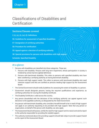 Manual on The Rights of Persons with Disabilities (RPWD) Act, 2016 | PDF