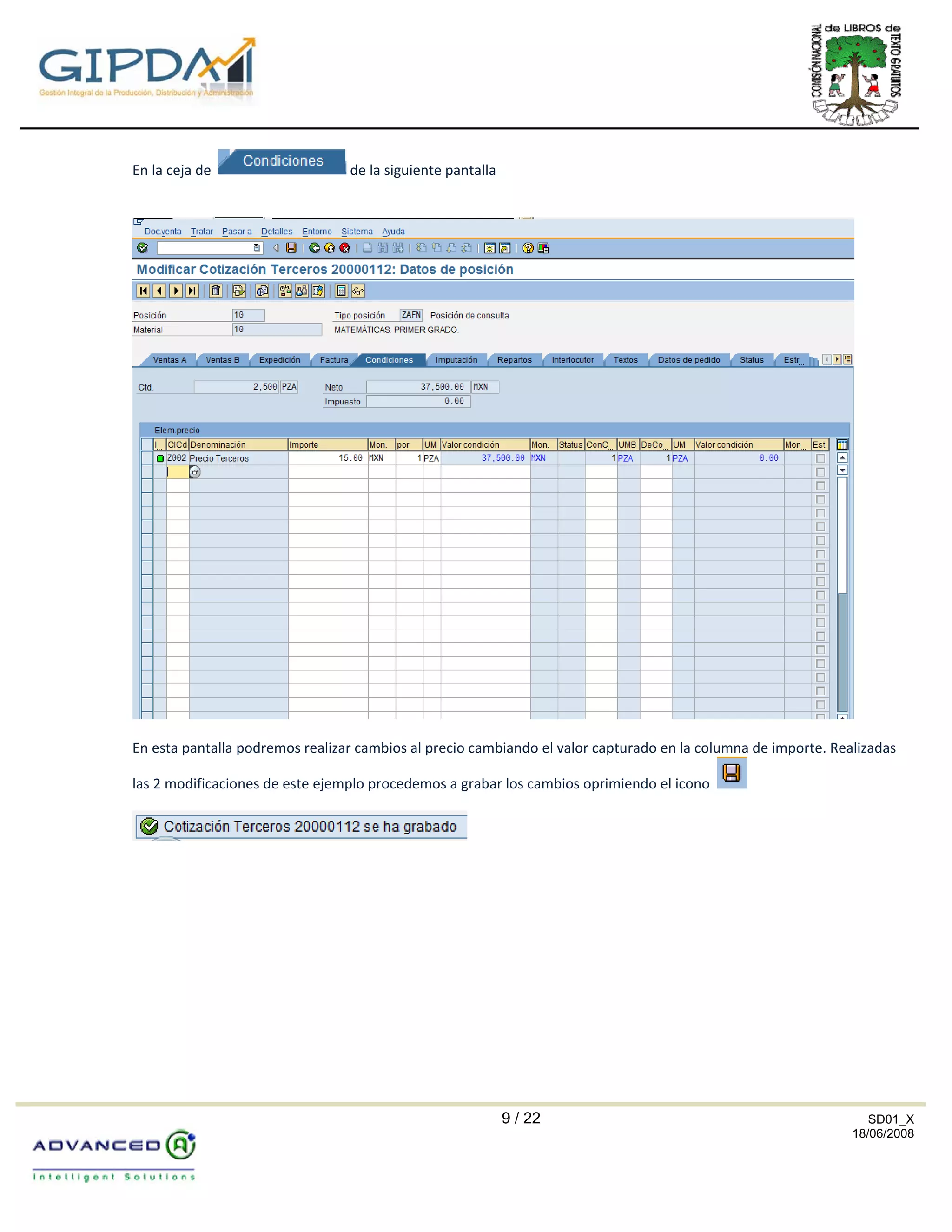 Tutorial SD SAP: Creación de Cotización [VA21] | PDF