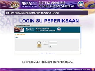LOGIN SEMULA  SEBAGAI SU PEPERIKSAAN 