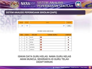 ISIKAN DATA GURU KELAS. NAMA GURU KELAS AKAN MUNCUL SEKIRANYA ID GURU TELAH DIDAFTARKAN 