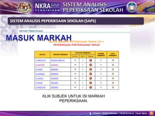 KLIK SUBJEK UNTUK ISI MARKAH PEPERIKSAAN. 