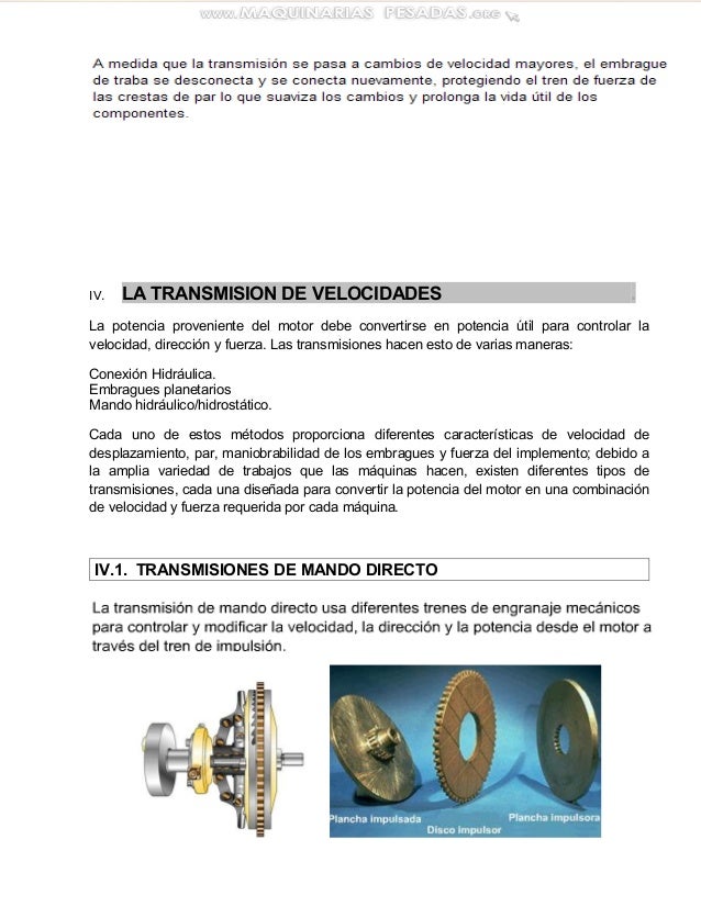 Tipos de transmisiones para maquinaria pesada