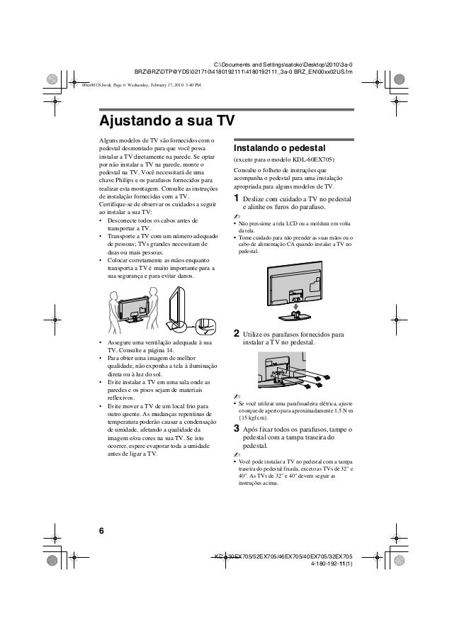 Manual tv-sony-bravia-kdl-40 ex605