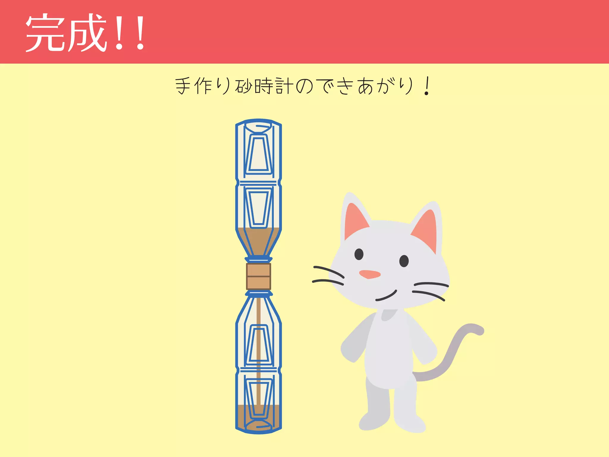 完成！！
手作り砂時計のできあがり！
 