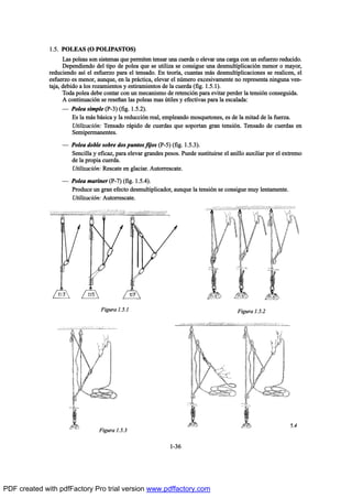 ïòëò ÐÑÔÛßÍ øÑ ÐÑÔ×ÐßÍÌÑÍ÷
Ô¿- °±´»¿- -±² -·-¬»³¿- ¯«» °»®³·¬»² ¬»²-¿® «²¿ ½«»®¼¿ ± »´»ª¿® «²¿ ½¿®¹¿ ½±² «² »-º«»®¦± ®»¼«½·¼±ò
Ü»°»²¼·»²¼± ¼»´ ¬·°± ¼» °±´»¿ ¯«» -» «¬·´·¦¿ -» ½±²-·¹«» «²¿ ¼»-³«´¬·°´·½¿½·‰² ³»²±® ± ³¿§±®ô
®»¼«½·»²¼± ¿-Ž »´ »-º«»®¦± °¿®¿ »´ ¬»²-¿¼±ò Û² ¬»±®Ž¿ô ½«¿²¬¿- ³™- ¼»-³«´¬·°´·½¿½·±²»- -» ®»¿´·½»²ô »´
»-º«»®¦± »- ³»²±®ô ¿«²¯«»ô »² ´¿ °®™½¬·½¿ô »´»ª¿® »´ ²„³»®± »¨½»-·ª¿³»²¬» ²± ®»°®»-»²¬¿ ²·²¹«²¿ ª»²ó
¬¿¶¿ô ¼»¾·¼± ¿ ´±- ®±¦¿³·»²¬±- § »-¬·®¿³·»²¬±- ¼» ´¿ ½«»®¼¿ øº·¹ò ïòëòï÷ò
Ì±¼¿ °±´»¿ ¼»¾» ½±²¬¿® ½±² «² ³»½¿²·-³± ¼» ®»¬»²½·‰² °¿®¿ »ª·¬¿® °»®¼»® ´¿ ¬»²-·‰² ½±²-»¹«·¼¿ò
ß ½±²¬·²«¿½·‰² -» ®»-»Š¿² ´¿- °±´»¿- ³¿- „¬·´»- § »º»½¬·ª¿- °¿®¿ ´¿ »-½¿´¿¼¿æ
O Ð±´»¿ -·³°´» øÐóí÷ øº·¹ò ïòëòî÷ò
Û- ´¿ ³™- ¾™-·½¿ § ´¿ ®»¼«½½·‰² ®»¿´ô »³°´»¿²¼± ³±-¯«»¬±²»-ô »- ¼» ´¿ ³·¬¿¼ ¼» ´¿ º«»®¦¿ò
Ë¬·´·¦¿½·‰²æ Ì»²-¿¼± ®™°·¼± ¼» ½«»®¼¿- ¯«» -±°±®¬¿² ¹®¿² ¬»²-·‰²ò Ì»²-¿¼± ¼» ½«»®¼¿- »²
Í»³·°»®³¿²»²¬»-ò
O Ð±´»¿ ¼±¾´» -±¾®» ¼±- °«²¬±- º·¶±- øÐóë÷ øº·¹ò ïòëòí÷ò
Í»²½·´´¿ § »º·½¿¦ô °¿®¿ »´»ª¿® ¹®¿²¼»- °»-±-ò Ð«»¼» -«-¬·¬«·®-» »´ ¿²·´´± ¿«¨·´·¿® °±® »´ »¨¬®»³±
¼» ´¿ °®±°·¿ ½«»®¼¿ò
Ë¬·´·¦¿½·‰²æ Î»-½¿¬» »² ¹´¿½·¿®ò ß«¬±®®»-½¿¬»ò
O Ð±´»¿ ³¿®·²»® øÐóé÷ øº·¹ò ïòëòì÷ò
Ð®±¼«½» «² ¹®¿² »º»½¬± ¼»-³«´¬·°´·½¿¼±®ô ¿«²¯«» ´¿ ¬»²-·‰² -» ½±²-·¹«» ³«§ ´»²¬¿³»²¬»ò
Ë¬·´·¦¿½·‰²æ ß«¬±®®»-½¿¬»ò
ïóíê
Ú·¹«®¿ ïòëòî
Ú·¹«®¿ ïòëòì
Ú·¹«®¿ ïòëòí
Ú·¹«®¿ ïòëòï
PDF created with pdfFactory Pro trial version www.pdffactory.com
 