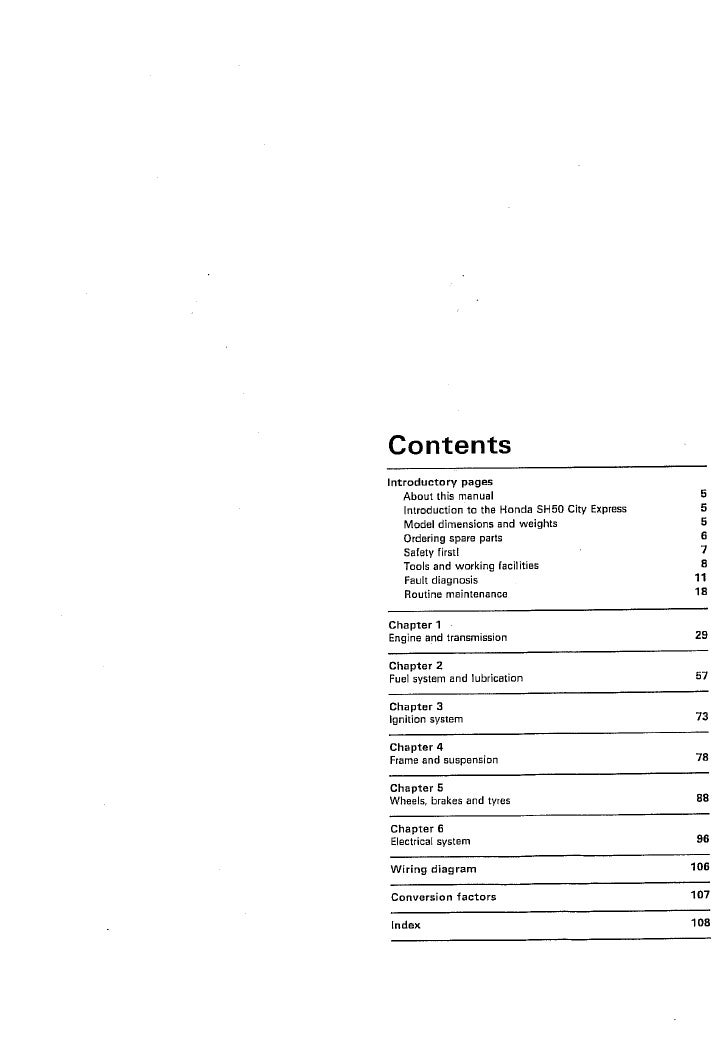 Honda Scoopy SH50 manual 1 of 6 - PDF