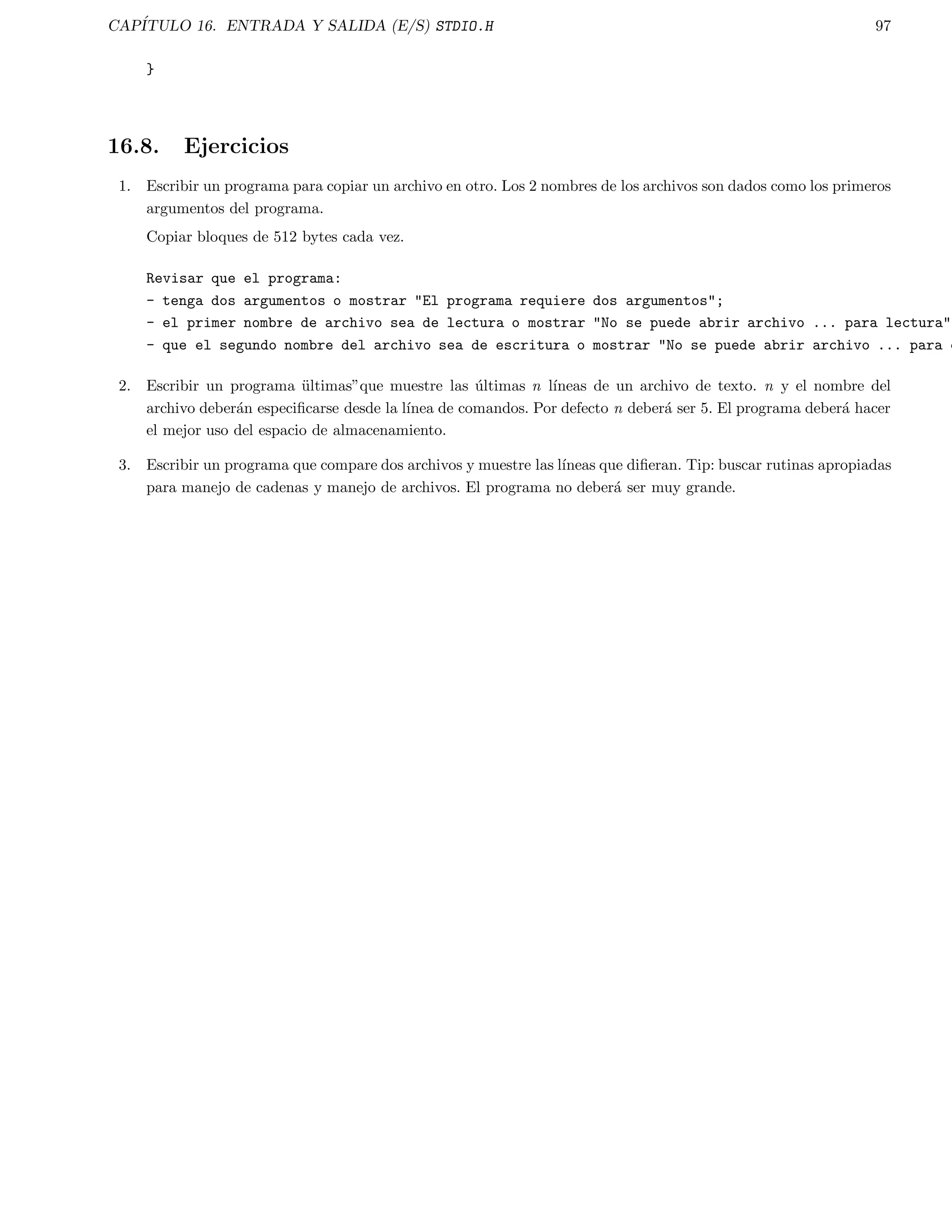 CAPITULO 5. ARREGLOS Y CADENAS 35 
3. Escribir un programa para leer un texto hasta el  