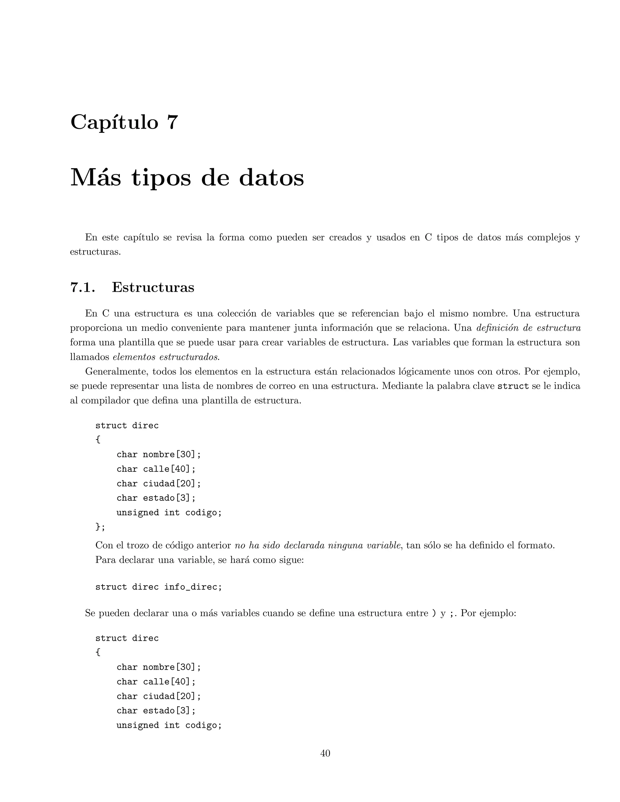nicion del tipo es omitida, C asume que la funcion regresa un tipo entero. Nota: Lo anterior puede ser 
una fuente de problemas en un programa. 
A continuacion se muestra un primer programa: 
 