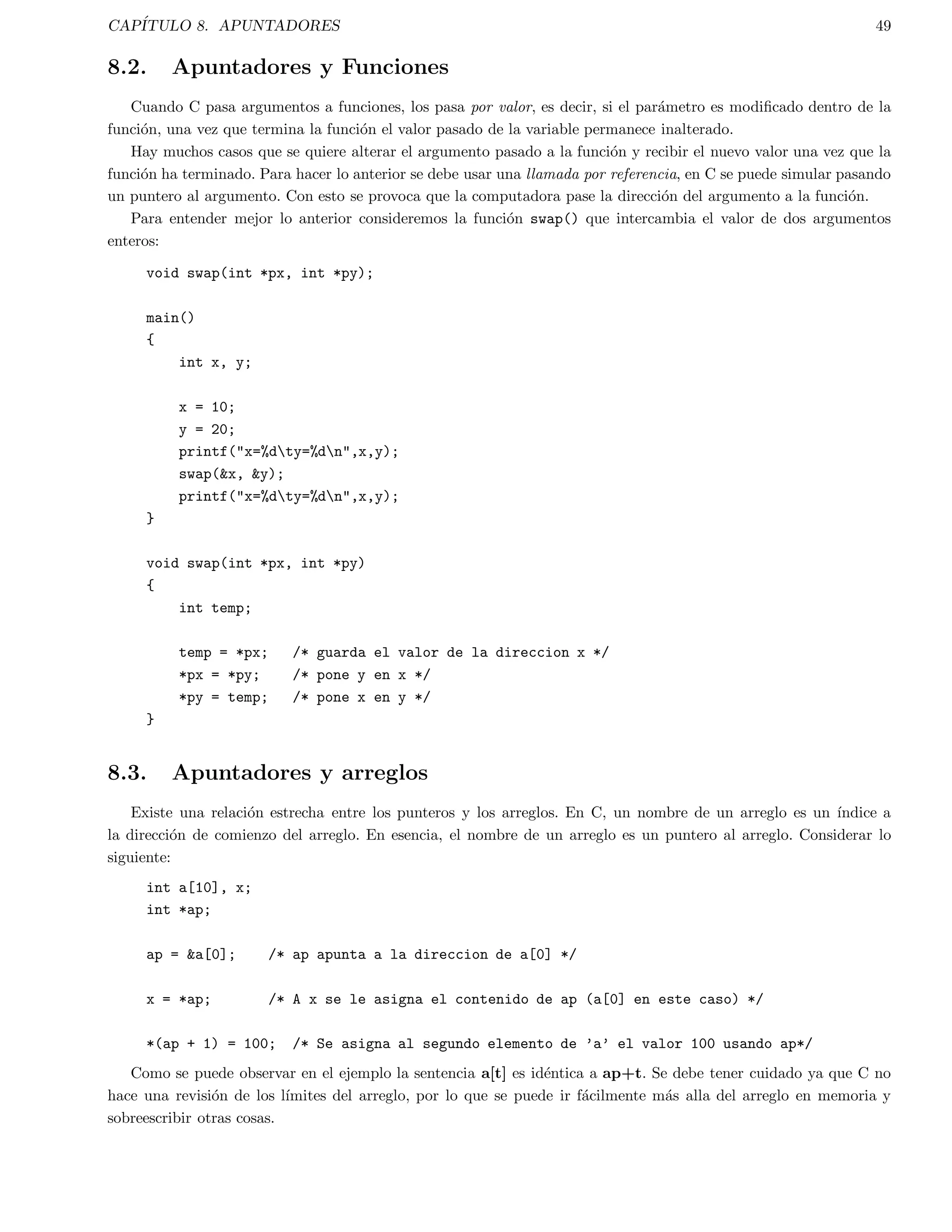 que explcitamente short int. 
Nota: no hay un tipo booleano en C | se debera usar char, int o aun mejor unsigned char. 
signed, unsigned, long y short pueden ser usados con los tipos char e int. Aunque es permitido el uso de 
signed en enteros, es redundante porque la declaracion de entero por defecto asume un numero con signo. 
Para declarar una variable en C, se debe seguir el siguiente formato: 
tipo lista_variables; 
tipo es un tipo valido de C y lista variables puede consistir en uno o mas indenti 