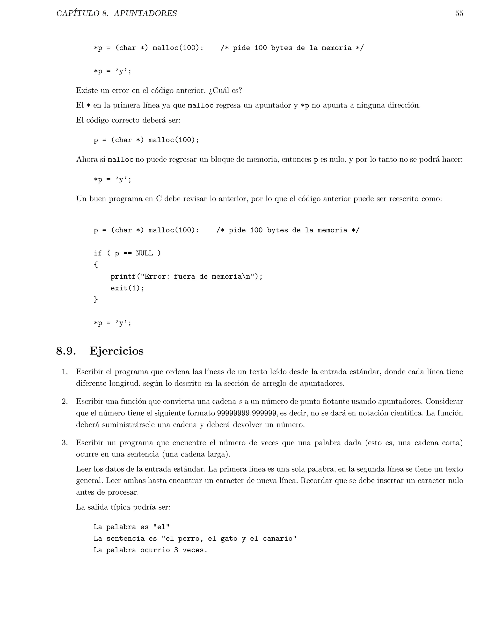 nir los tipos de C usando typedef. Como un ejemplo de un simple uso se considera como se crean 
dos nuevos tipos real y letra. Estos nuevos tipos pueden ser usados de igual forma como los tipos prede 