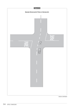 Figura 3-8


                                 Ejemplo Demarcación Pista en Intersección


                                                              10




                                                               100
                                                              100




                                                                             Cotas en centímetros




24   CAPÍTULO 3: DEMARCACIONES
 