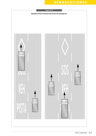 DEMARCACIONES

                    Figura 5-18

Ejemplos Pista Prioritaria Vehículos de Emergencia




                                                     CAPÍTULO 3: DEMARCACIONES   61
 