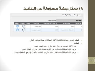 • الهدف: تعرض هذه الشاشة قائمة الأفكار المحالة إلى جهة المستخدم الحالي. 
• العمليات: 
• فرز الأفكار المدمجة من خلال النقر على ترويسة العمود بالجدول 
• عرض شاشة منبثقة لبيانات للرد على الفكرة المحالة بالنقر على زر التعليق بالجدول 
• عرض شاشة منبثقة لبيانات الفكرة بالنقر على زر التفاصيل بالجدول ) راجع الصفحة رقم 38 ) 
47 
 