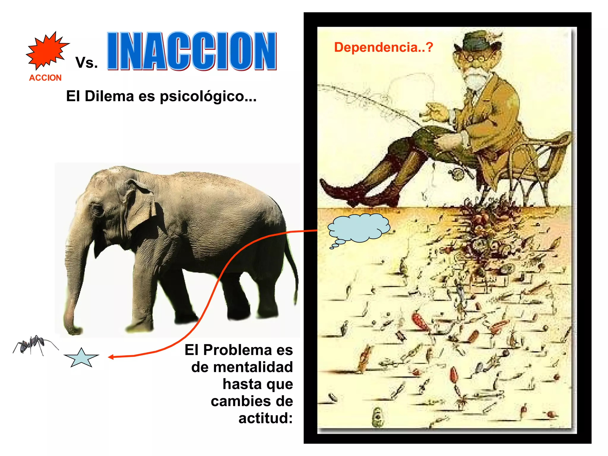 El Dilema es psicológico... El Problema es de mentalidad hasta que cambies de actitud: INACCION Vs. Dependencia..? ACCION 