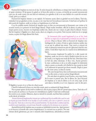 Feciorul de împărat nu mai era al său. Se mira însuși de schimbarea ce simțea într-însul, dară nu cuteza
să spuie nimănui. El își pusese în gând ca, la hora din urmă ce va juca, să întrebe pe această necunoscută
cine era, de unde venea, de este fată ori măritată; și se gândea că de n-ar avea bărbat să o ceară de nevastă.
Când, pieri ca o nălucă.
Feciorul de împărat rămase ca un zăpăcit. Se întoarse acasă, dară cu gândul era tot la dânsa. Tată-său,
văzându-l tot pe gânduri și trist, nu știa ce să-i mai facă să-l înveselească oarecum. Când iată că-l poftesc la
altă nuntă de împărat, unde se și duse cu împărăteasa și cu fiul său.
Ca și la cealaltă nuntă, feciorul de împărat jucă cu fata cea necunoscută și frumoasă; care venise și la
această nuntă și se prinsese în horă lângă dânsul. După multe întrebări, află de la dânsa că ședea tocmai
înspre partea aceea, încotro era împărăția tatălui său, doară căci nu-i zisese că șade chiar la dânsul. Atunci
fiul de împărat îi făgădui să o ducă acasă, dacă era singură, și ea primi. Însă tocmai când era să se spargă
nunta, ea pieri de lângă dânsul din horă.
Se întoarseră deci acasă împăratul și cu ai lui, însă
fiul lor se topea d-a-n-picioarele și nimeni nu știa din ce
pricină. Deși se făcuse vâlvă că feciorul de împărat este
îndrăgostit de o zână, el însă se apăra înaintea tatălui său
că nu știe la sufletul său nimic. Toți vracii și cititorii de
stele se aduseră și nimeni nu știu să-i ghicească răul de care
suferă. Unul dintr-înșii zise că e teamă să nu dobândească
lipici.
Într-aceasta împăratul fu poftit la o altă nuntă de
împărat, unde nu voi să se ducă, fiindcă inima lui nu era
de veselă, ci se îngrija mai mult de fiul său. Dară dacă văzu
că fiul său atâta stăruiește, îi făcu voia. Acesta porunci
la niște credincioși ai săi ca să aibă pregătit la îndemână
câteva cazane cu smoală, să le fiarbă în ziua nunții și când
va fi îndeseară să aștearnă pe drum smoală. După ce puse
la cale toate astea, se duse la nuntă.
De cum începu hora, fata cea frumoasă și necunoscută
veni ca din senin, și iară se prinse lângă dânsul.
De astă dată era gătită și mai frumos, avea niște haine
de la soare te puteai uita, dar la dânsa, ba. Juca feciorul
de împărat și se uita la dânsa ca la un cireș copt. Și de
astă dată o întrebă și ea îi tot răspunse cam în doi peri.
Îi făgădui și acum că se va lăsa să o ducă acasă.
Când fu îndeseară la hora cea mai din urmă, pieri ca măiastră de lângă dânsul.
Nu se poate spune cât de mult se mâhni el; căzu la pat și zăcea, fără să-i poată ajuta cineva. Tată-său ar fi
dat nu știu cât aceluia ce ar fi putut să-i tămăduiască copilul. Când iată credincioșii
lui veniră cu un condur. Măiastra, dacă se nămoli în smoală, mai bine lăsă condurul
acolo decât să întârzie.
Atunci feciorul împăratului trimise pe credincioșii lui să umble din casă în casă
și să puie pe toate femeile să se încalțe cu acel condur, și la care s-a potrivi, aceea să
fie soția lui. Tată-său se învoi și el la această hotărâre. Se duseră deci credincioșii lui,
ocoliră toată împărăția, cercară toate femeile condurul și la niciuna nu se potrivi.
Auzind feciorul de împărat una ca aceasta se îmbolnăvi și mai rău. Apoi porunci
ca să încerce și femeile din curtea împărătească. La niciuna nu se potrivi. Nu mai
rămase decât găinăreasa, pe care o uitaseră; dară împărăteasa, aducându-și aminte
Atunci feciorul împăratului trimise pe credincioșii lui să umble din casă în casă
și să puie pe toate femeile să se încalțe cu acel condur, și la care s-a potrivi, aceea să
88
3
 