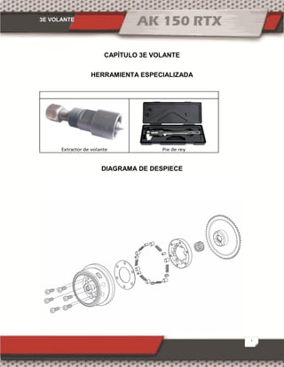 3E VOLANTE
1
CAPÍTULO 3E VOLANTE
HERRAMIENTA ESPECIALIZADA
Extractor de volante Pie de rey
DIAGRAMA DE DESPIECE
 
