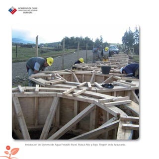 64
Instalación de Sistema de Agua Potable Rural, Maica Alto y Bajo, Región de la Araucania.
libroPIRDTultimas correcciones.indd 64libroPIRDTultimas correcciones.indd 64 8/10/09 11:06:518/10/09 11:06:51
 