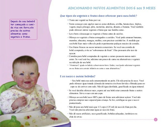 Alimentando Seu Bebe Manual Da Alimentacao Dos 6 Meses A 1 Ano
