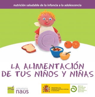 nutrición saludable de la infancia a la adolescencia




                -
  LA ALIMENTACION
         -       -
DE TUS NINOS Y NINAS
                              MINISTERIO DE
                              SANIDAD, POLÍTICA SOCIAL
                              E IGUALDAD
 