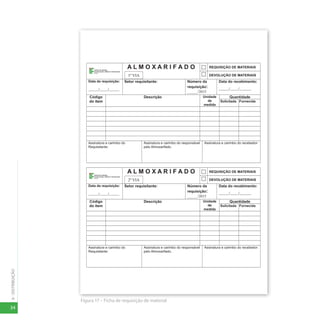 34
6
-
DISTRIBUIÇÃO
Figura 17 – Ficha de requisição de material
 