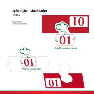 aplicação - sinalizador
mesa                       01
Largura: 17cm
Altura: 7cm (dobrado)




                          01


                               21
 