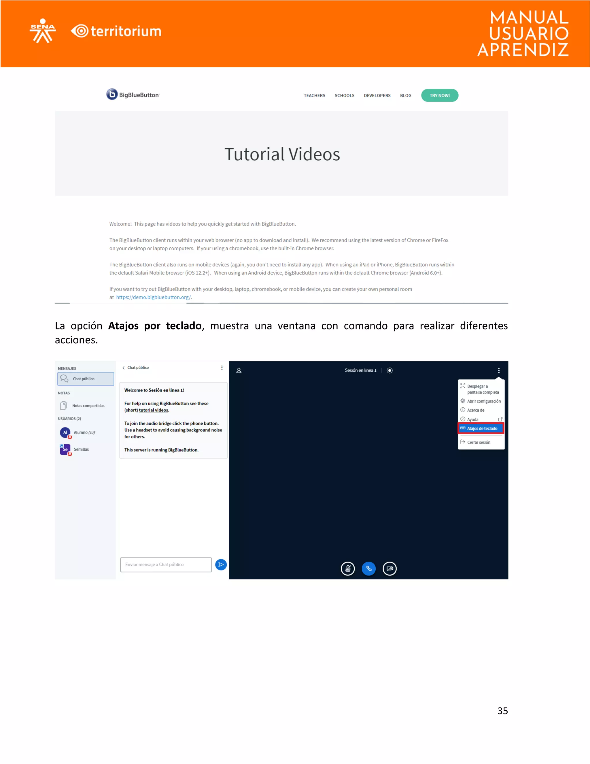 35
La opción Atajos por teclado, muestra una ventana con comando para realizar diferentes
acciones.
 