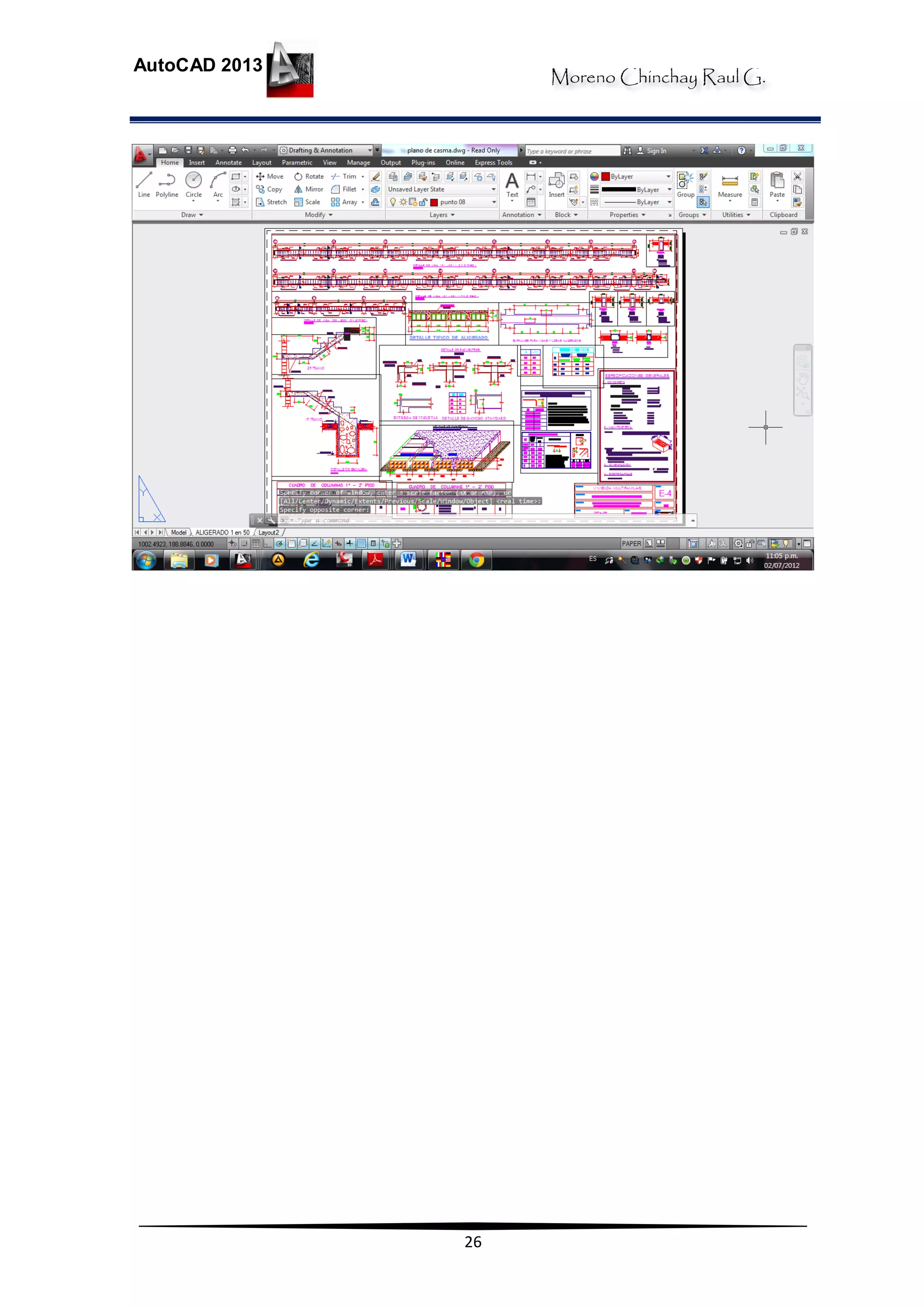 Moreno Chinchay Raul G.
AutoCAD 2013
26
 