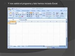 Y nos saldrá el programa y listo hemos iniciado Excel.
 