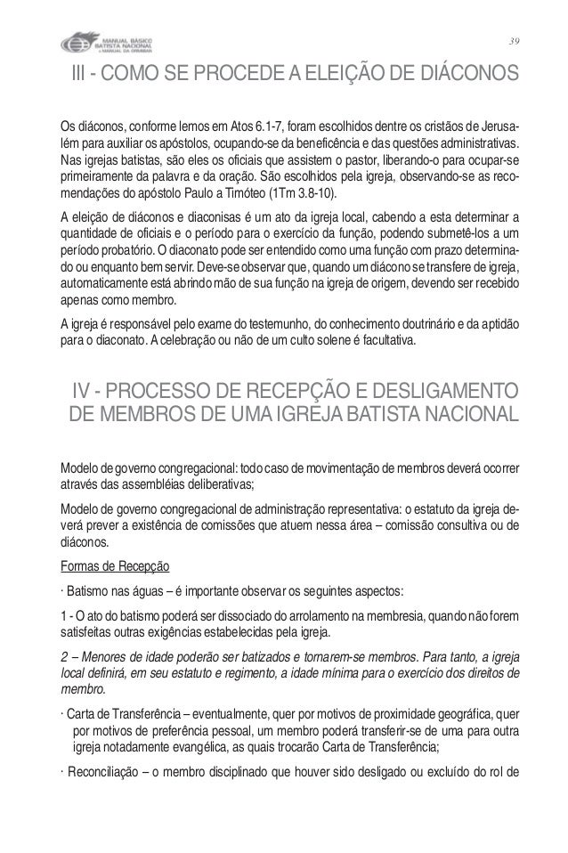 Modelo De Carta De Desligamento Da Igreja Batista Vários Modelos
