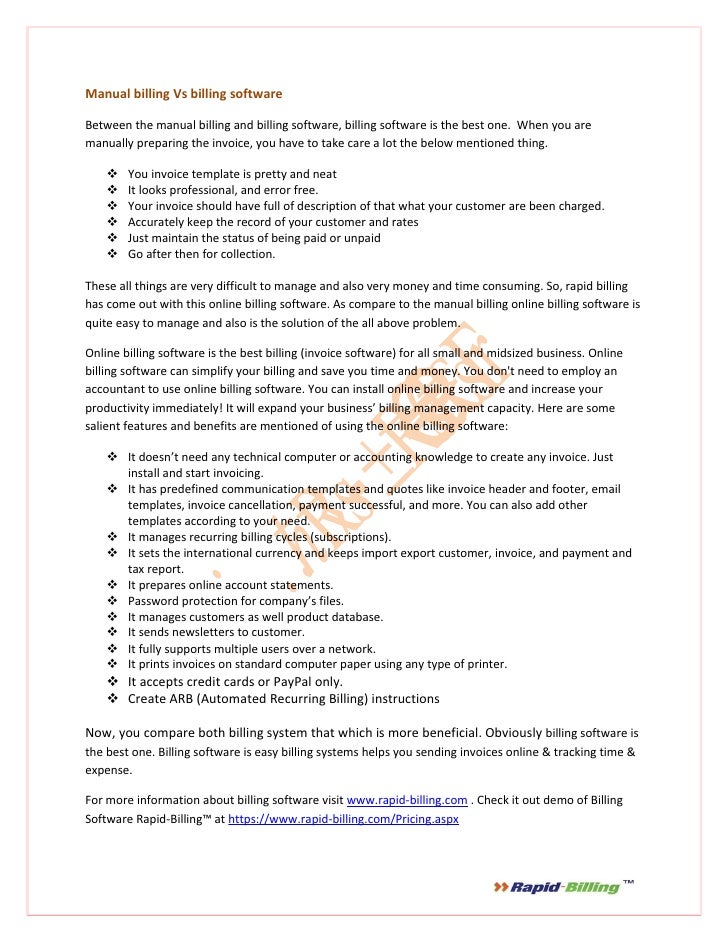manual billing vs billing software