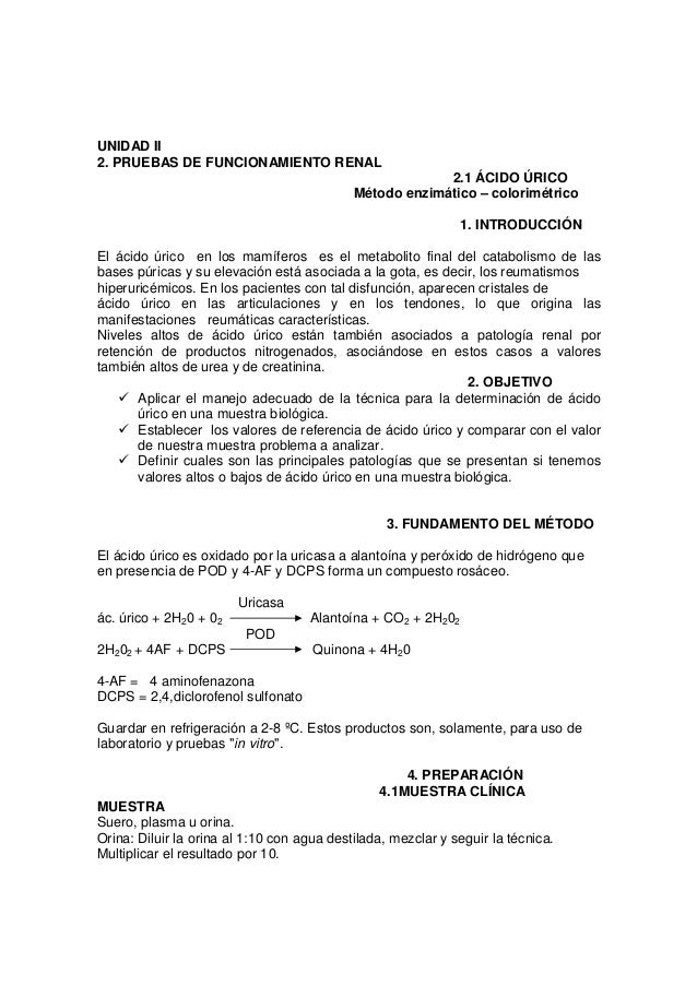 Exame acido urico