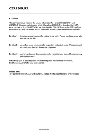 2012 HONDA CBR250R MANUAL visual data 8