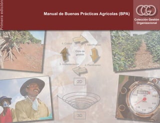1. Identificación
2. Planificación
3. Implementación
4. Control
Ciclo de
gestión
2D
3D
Manual de Buenas Prácticas Agrícolas (BPA)
Colección Gestión
Organizacional
Primera
edición
 