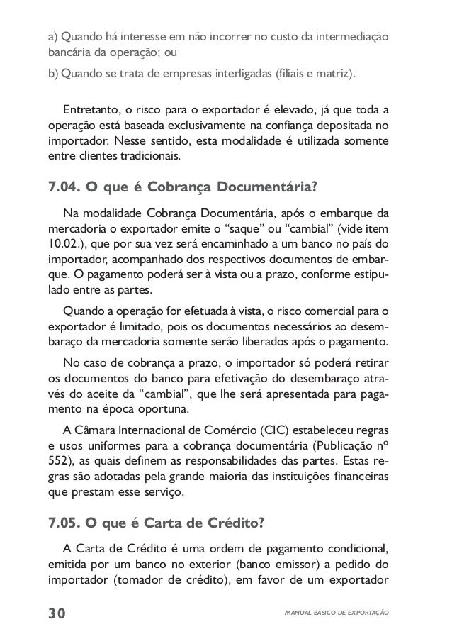 Manual básico da exportação