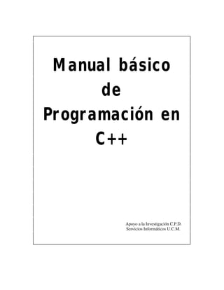 Manual básico de programación en c++ prev | PDF