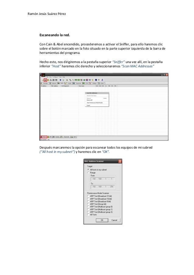 Manual Basico Cain Abel Sniffer En Windows