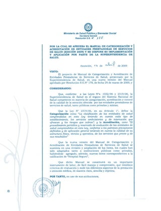 Manual
de
Categorización
y
Acreditación
de
la
Superintendencia
de
Salud
 