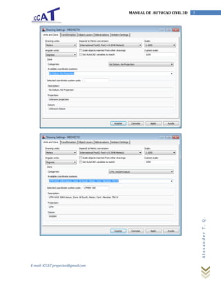 Manual AutoCAD Civil 3D - Iniciando Trabajos | PDF