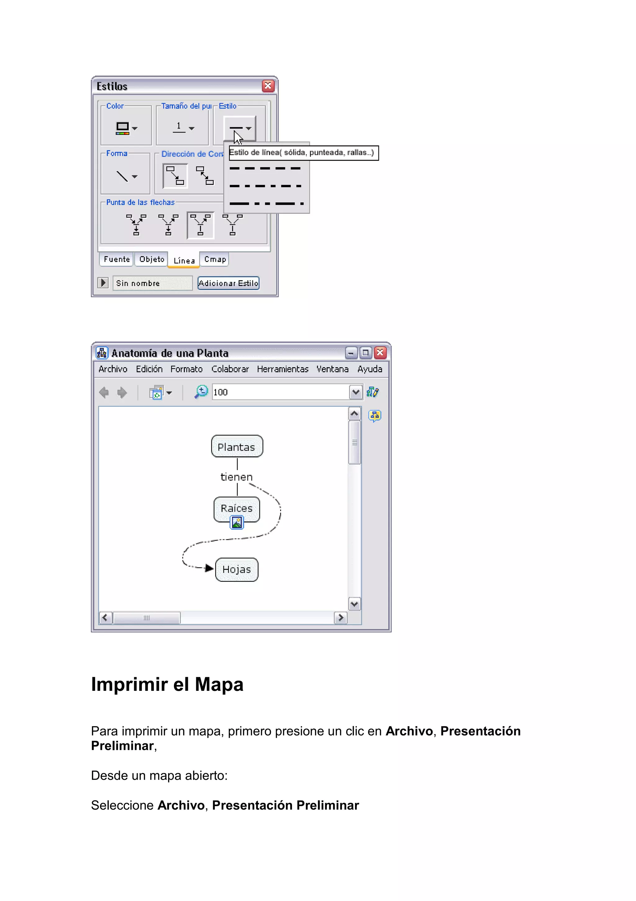 Imprimir el Mapa

Para imprimir un mapa, primero presione un clic en Archivo, Presentación
Preliminar,

Desde un mapa abierto:

Seleccione Archivo, Presentación Preliminar
 