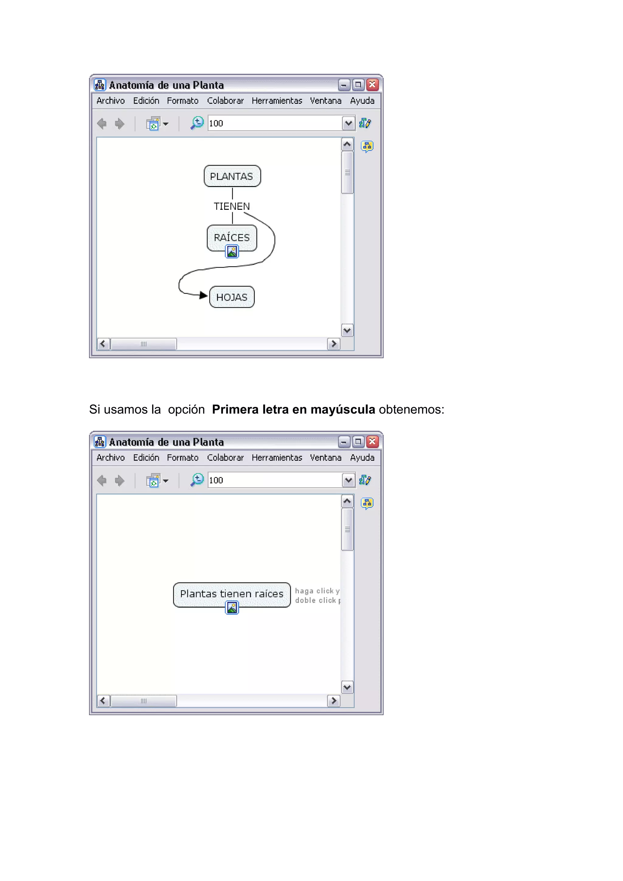 Si usamos la opción Primera letra en mayúscula obtenemos:
 