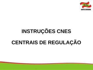 INSTRUÇÕES CNES
CENTRAIS DE REGULAÇÃO
 