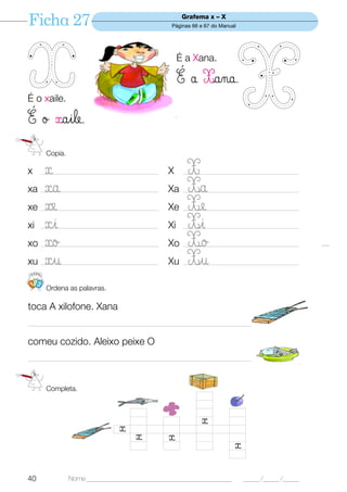 Manual com fichas de ditongos, vogais, consoantes | PDF