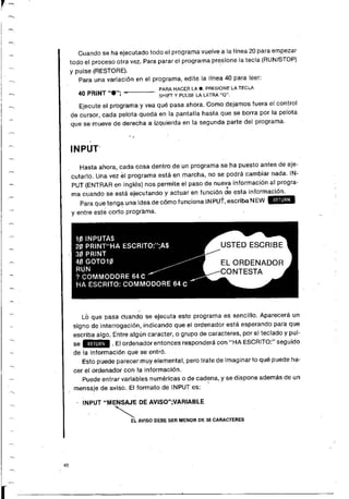 Manual commodore 64 - Aprendiendo programar Basic 2.0