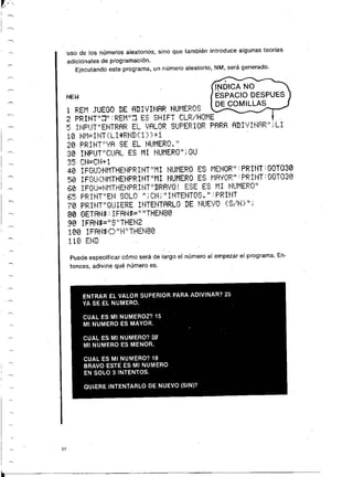 Manual commodore 64 - Aprendiendo programar Basic 2.0