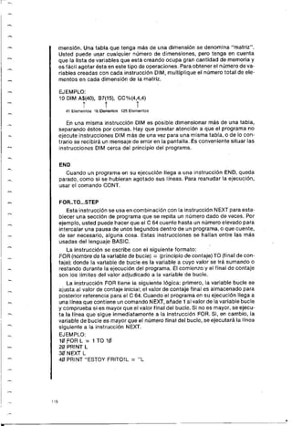 Manual commodore 64 - Aprendiendo programar Basic 2.0