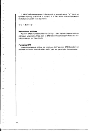 Manual commodore 64 - Aprendiendo programar Basic 2.0